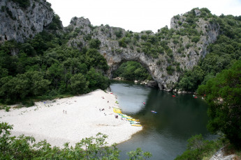 Картинка франция валон пон д`арк природа реки озера мост река