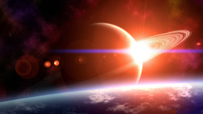 Обои картинки фото космос, арт, звезды, планета, вселенная