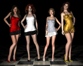 Картинка 3д+графика люди+ people девушка взгляд фон