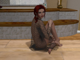 Картинка 3д+графика люди+ people девушка взгляд фон