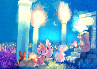 Картинка аниме pokemon фонари арт покемоны