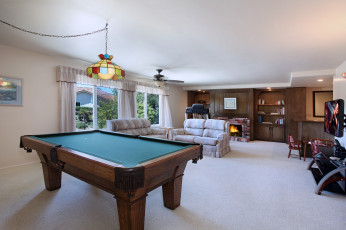 Картинка интерьер бильярдная стиль мебель бильярд дизайн