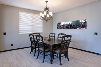 Картинка интерьер столовая flowers chandelier style dining room furniture люстра стиль цветы мебель