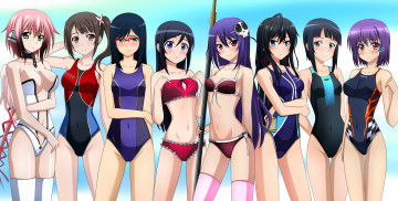 Картинка аниме *unknown+ другое группа арт купальники девушки kami+nomi+zo+shiru+sekai