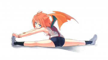 Картинка аниме pokemon девушка крыля арт рыжая покемон