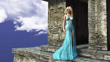 Картинка 3д+графика люди+ people блондинка взгляд девушка