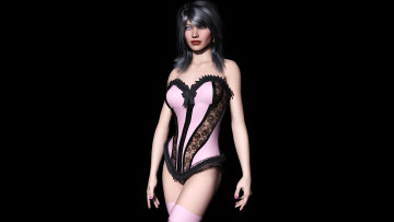 Картинка 3д+графика люди+ people девушка взгляд фон