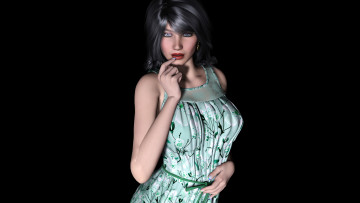 Картинка 3д+графика люди+ people девушка взгляд фон