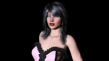 Картинка 3д+графика люди+ people девушка взгляд фон