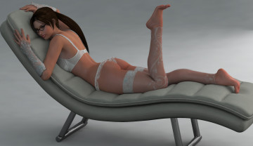 Картинка 3д+графика люди+ people шизлонг фон взгляд девушка