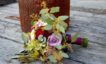 Картинка цветы букеты +композиции букет листики розы