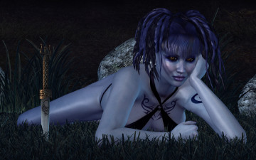 Картинка 3д+графика существа+ creatures девушка взгляд фон