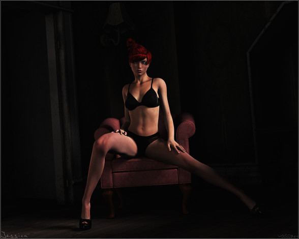 Обои картинки фото 3д графика, люди , people, девушка, фон, взгляд