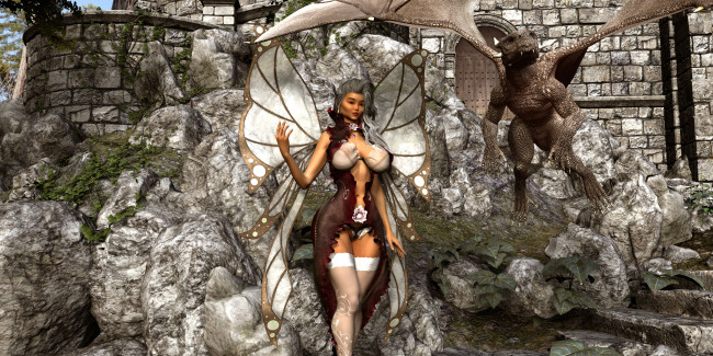 Обои картинки фото 3д графика, эльфы , elves, демон, фея