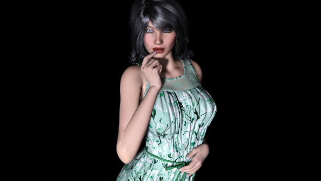 Обои картинки фото 3д графика, люди , people, девушка, взгляд, фон