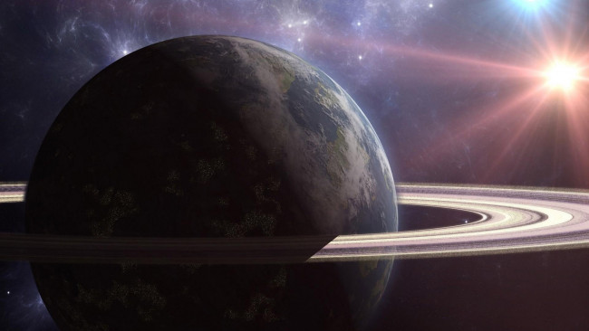 Обои картинки фото космос, арт, планета, звезды, вселенная