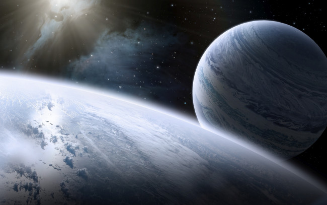 Обои картинки фото космос, арт, планеты, звезды, вселенная