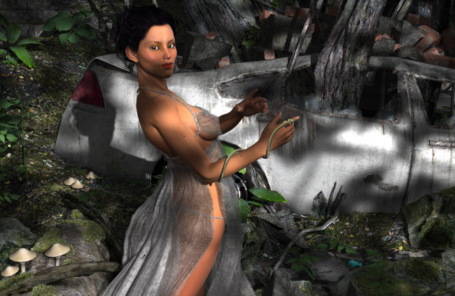 Обои картинки фото 3д графика, люди , people, взгляд, девушка