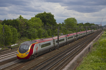 Картинка техника поезда железная дорога рельсы локомотив состав