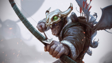 Картинка фэнтези люди лук охотник лучник череп мужчина стрелы