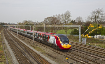 Картинка техника поезда железная дорога рельсы локомотив состав