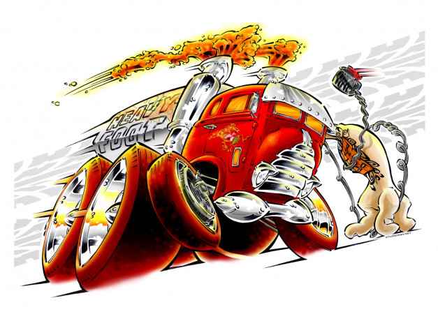 Обои картинки фото автомобили, рисованные, muscle, paint, truck