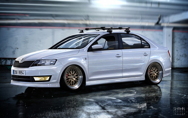 Обои картинки фото автомобили, виртуальный тюнинг, skoda, rapid