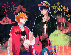 Картинка аниме haikyuu парни волейбол