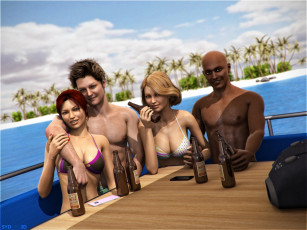 Картинка 3д+графика люди+ people девушки взгляд фон парни