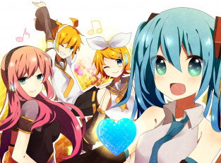 Картинка аниме vocaloid фон взгляд девушки