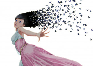 Картинка аниме unknown +другое девушка фон взгляд