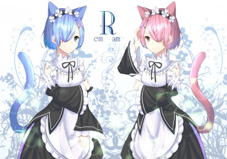 Картинка аниме re +zero+kara+hajimeru+isekai+seikatsu взгляд девушки фон