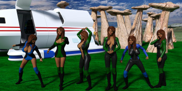 Картинка 3д+графика фантазия+ fantasy девушки фон взгляд