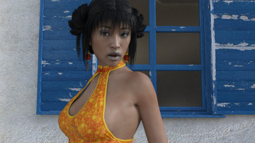 Картинка 3д+графика люди+ people девушка фон взгляд