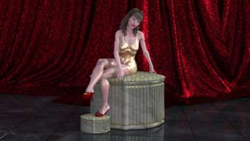 обоя 3д графика, люди , people, девушка, взгляд, фон