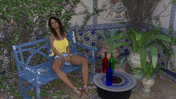 Картинка 3д+графика люди+ people фон девушка взгляд