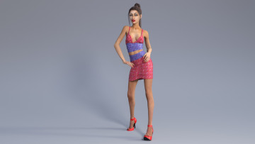 Картинка 3д+графика люди+ people фон взгляд девушка