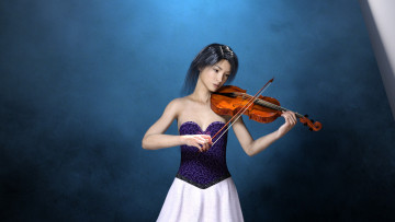 Картинка 3д+графика люди+ people взгляд фон девушка