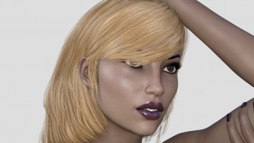 Картинка 3д+графика портрет+ portraits фон взгляд девушка