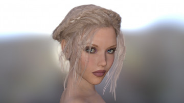 Картинка 3д+графика портрет+ portraits фон взгляд девушка