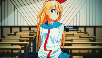 Картинка аниме nisekoi фон взгляд девушка