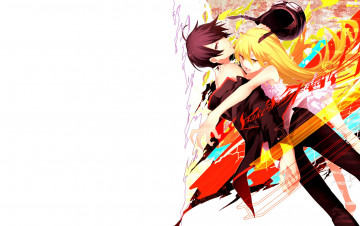 Картинка аниме bakemonogatari девушка парень