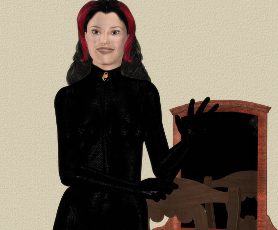 Обои картинки фото 3д графика, люди , people, девушка, взгляд, фон