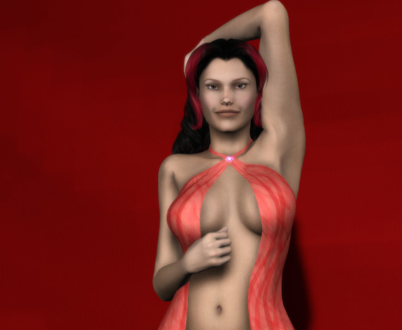 Обои картинки фото 3д графика, люди , people, взгляд, фон, девушка