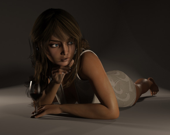 Обои картинки фото 3д графика, люди , people, фон, взгляд, девушка