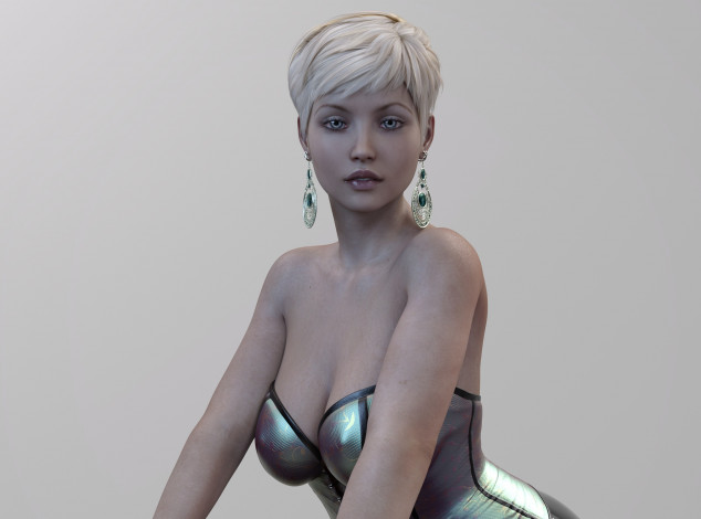 Обои картинки фото 3д графика, люди , people, фон, взгляд, девушка