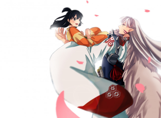 Обои картинки фото аниме, inuyasha, рин, сешоумару