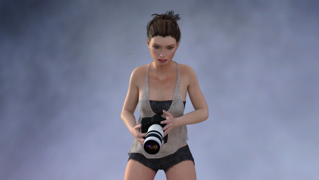 Обои картинки фото 3д графика, люди , people, девушка, фон, взгляд