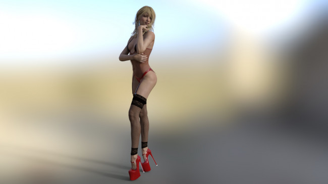 Обои картинки фото 3д графика, люди , people, взгляд, девушка, фон