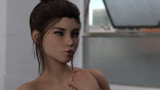 Обои картинки фото 3д графика, портрет , portraits, фон, взгляд, девушка